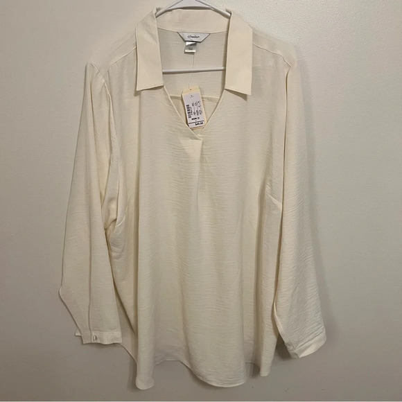 CJ Banks Tops - {CJ Banks} NWT Cream Blouse Size 2XL